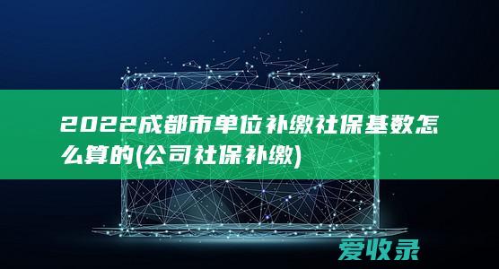 2022成都市单位补缴社保基数怎么算的(公司社保补缴)