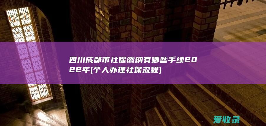 四川成都市社保缴纳有哪些手续2022年(个人办理社保流程)