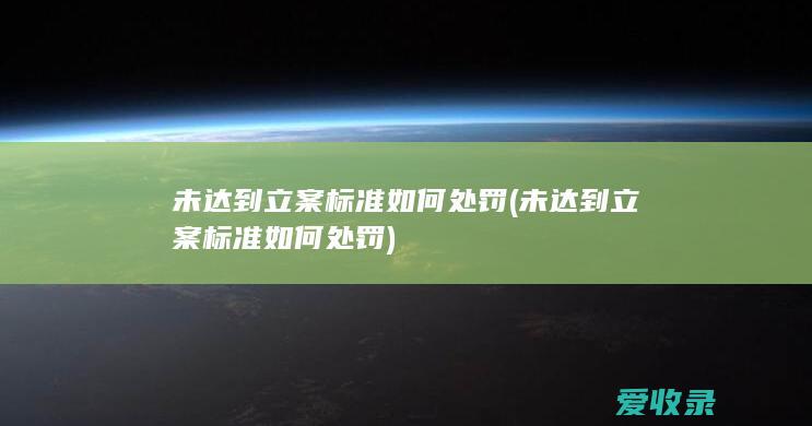 未达到立案标准如何处罚(未达到立案标准如何处罚)