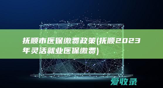 抚顺市医保缴费政策(抚顺2023年灵活就业医保缴费)