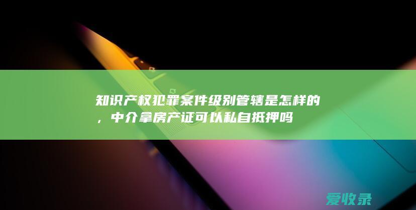 知识产权犯罪案件级别管辖是怎样的，中介拿房产证可以私自抵押吗