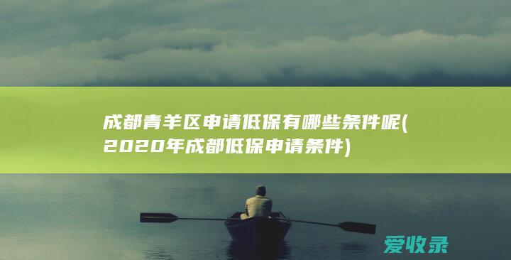 成都青羊区申请低保有哪些条件呢(2020年成都低保申请条件)