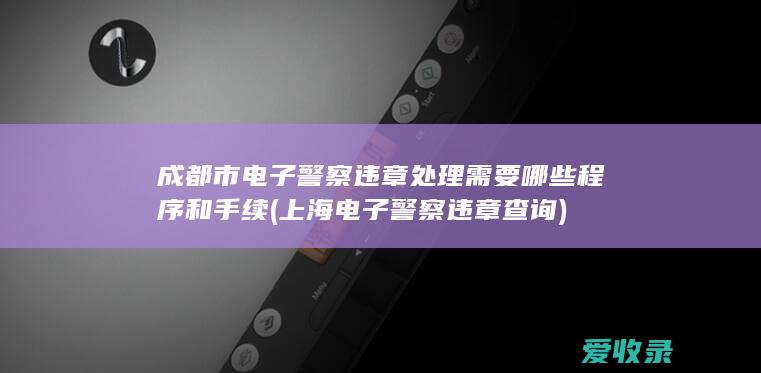 成都市电子警察违章处理需要哪些程序和手续(上海电子警察违章查询)