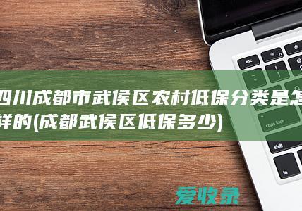 四川成都市武侯区农村低保分类是怎样的(成都武侯区低保多少)