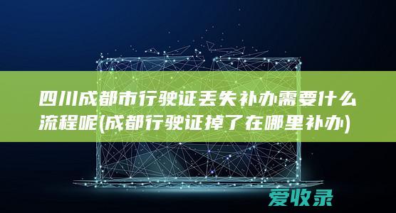 四川成都市行驶证丢失补办需要什么流程呢(成都行驶证掉了在哪里补办)