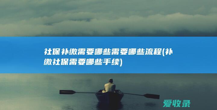 社保补缴需要哪些需要哪些流程(补缴社保需要哪些手续)