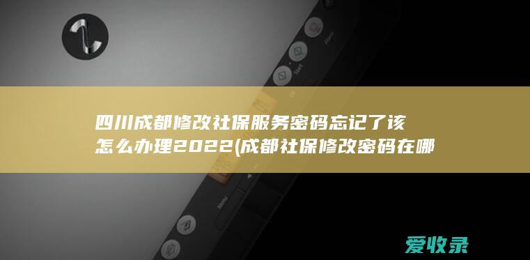 四川成都修改社保服务密码忘记了该怎么办理2022(成都社保修改密码在哪里)