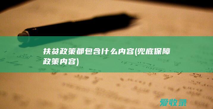 扶贫政策都包含什么内容(兜底保障政策内容)