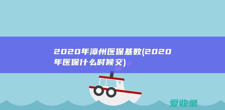 2020年漳州医保基数(2020年医保什么时候交)