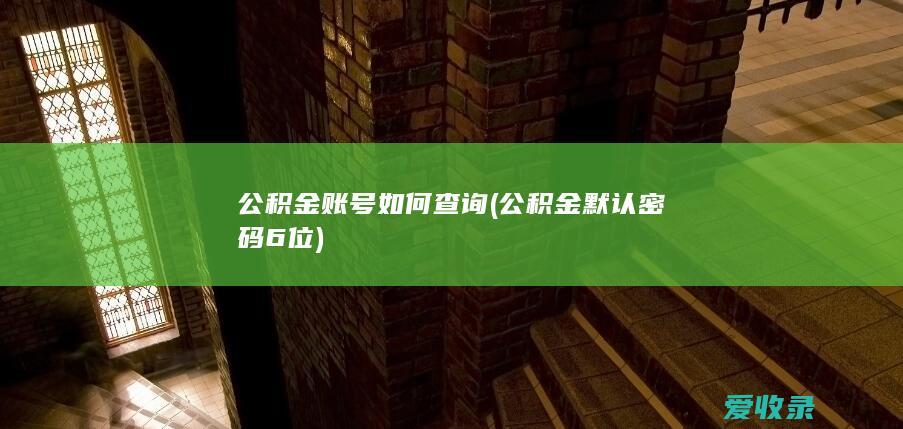 公积金账号如何查询(公积金默认密码6位)