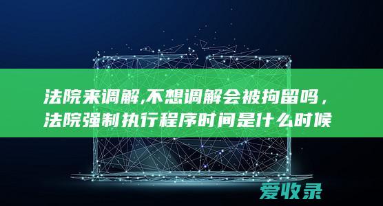 法院来调解,不想调解会被拘留吗，法院强制执行程序时间是什么时候