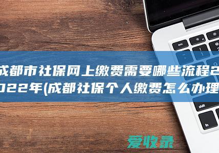 成都市社保网上缴费需要哪些流程2022年(成都社保个人缴费怎么办理)