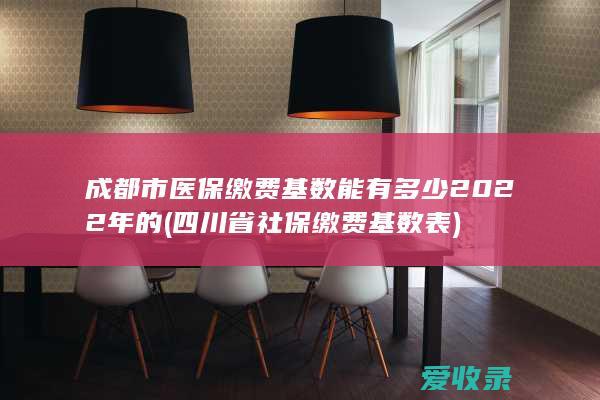 成都市医保缴费基数能有多少2022年的(四川省社保缴费基数表)