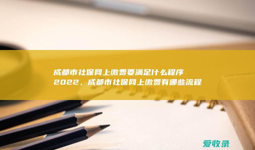 成都市社保网上缴费要满足什么程序2022，成都市社保网上缴费有哪些流程2022