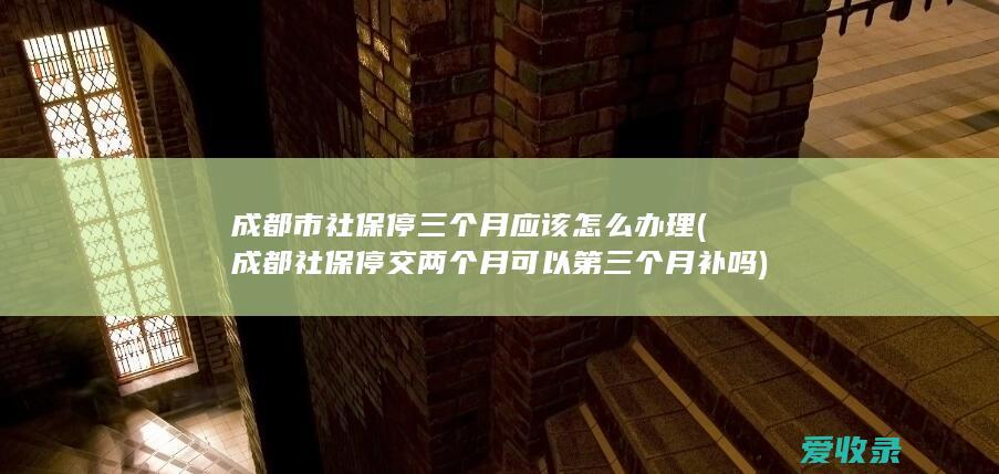 成都市社保停三个月应该怎么办理(成都社保停交两个月可以第三个月补吗)