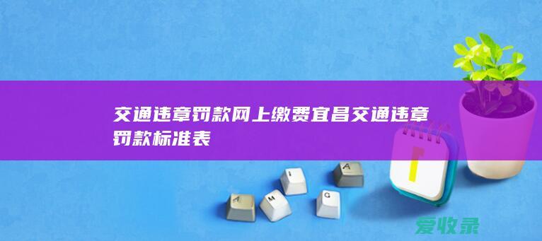 交通违章罚款网上缴费 宜昌交通违章罚款标准表