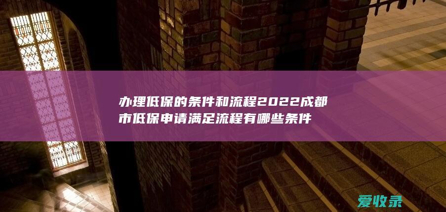 办理低保的条件和流程 2022成都市低保申请满足流程有哪些条件