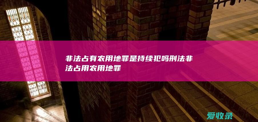 非法占有农用地罪是持续犯吗 刑法非法占用农用地罪