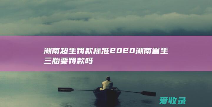 湖南超生罚款标准2020 湖南省生三胎要罚款吗