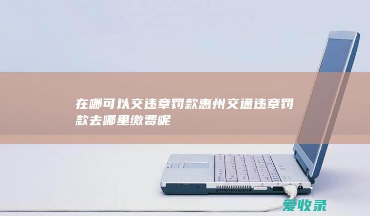 在哪可以交违章罚款 惠州交通违章罚款去哪里缴费呢