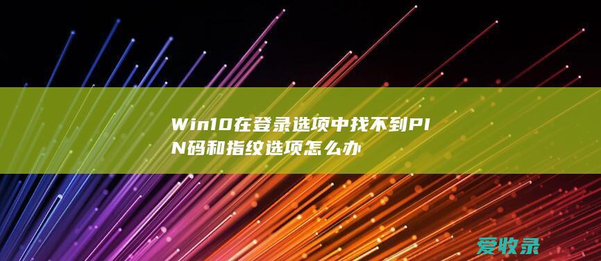 Win10在登录选项中找不到PIN码和指纹选项怎么办