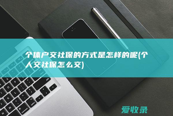 个体户交社保的方式是怎样的呢(个人交社保怎么交)