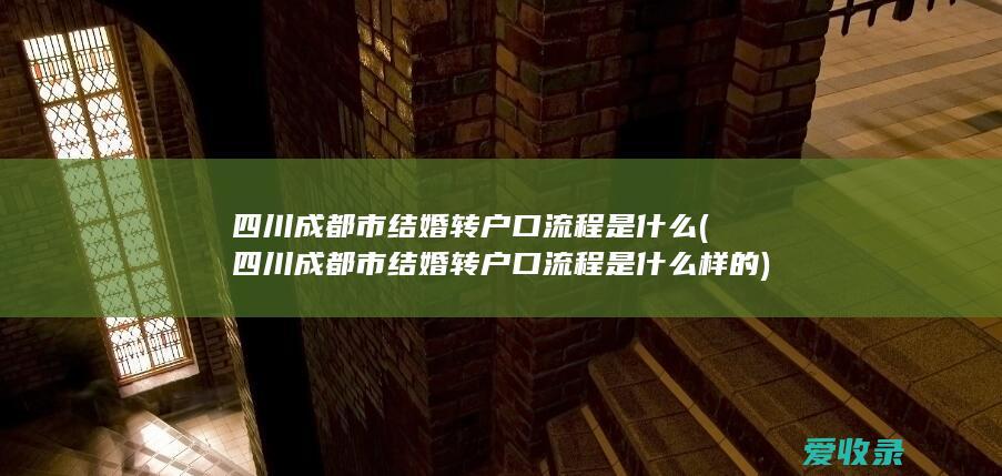 四川成都市结婚转户口流程是什么(四川成都市结婚转户口流程是什么样的)