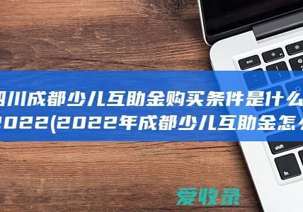 2022年成都少儿互助金怎么购买