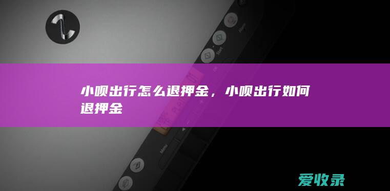 小呗出行怎么退押金，小呗出行如何退押金