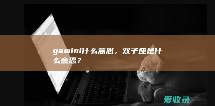 gemini什么意思，双子座是什么意思？