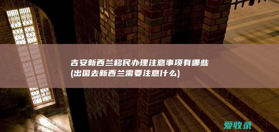 吉安新西兰移民办理注意事项有哪些(出国去新西兰需要注意什么)