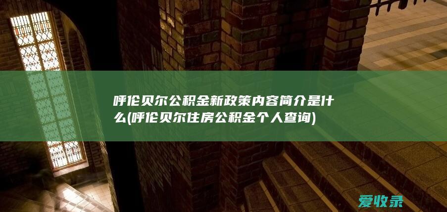 呼伦贝尔公积金新政策内容简介是什么(呼伦贝尔住房公积金个人查询)