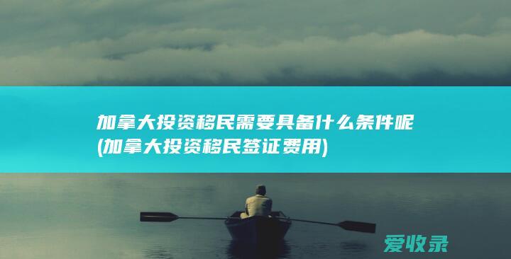 加拿大投资移民需要具备什么条件呢(加拿大投资移民签证费用)