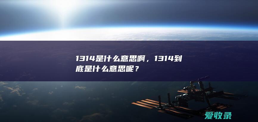 1314是什么意思啊，1314到底是什么意思呢？