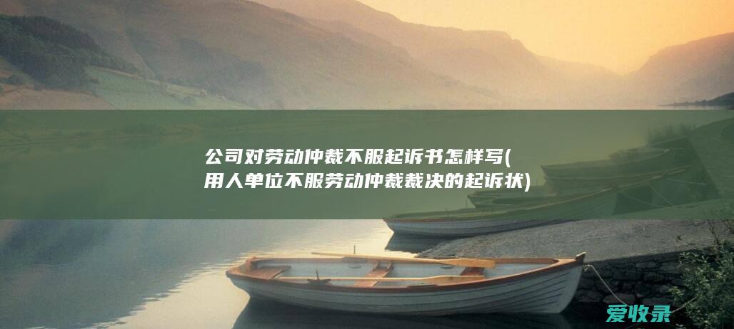 公司对劳动仲裁不服起诉书怎样写(用人单位不服劳动仲裁裁决的起诉状)