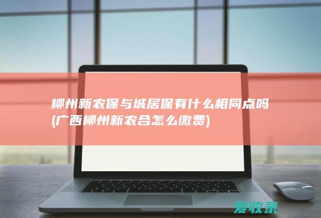 柳州新农保与城居保有什么相同点吗(广西柳州新农合怎么缴费)