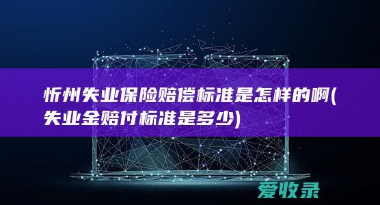 忻州失业保险赔偿标准是怎样的啊(失业金赔付标准是多少)