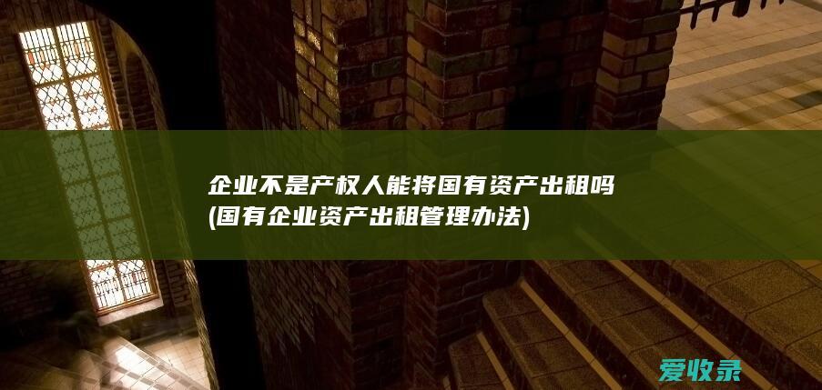 企业不是产权人能将国有资产出租吗(国有企业资产出租管理办法)