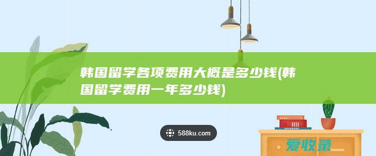 韩国留学各项费用大概是多少钱(韩国留学费用一年多少钱)