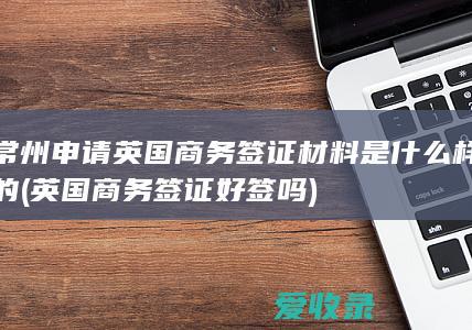 常州申请英国商务签证材料是什么样的(英国商务签证好签吗)