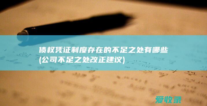 债权凭证制度存在的不足之处有哪些(公司不足之处改正建议)