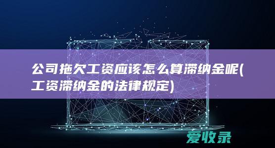 公司拖欠工资应该怎么算滞纳金呢(工资滞纳金的法律规定)