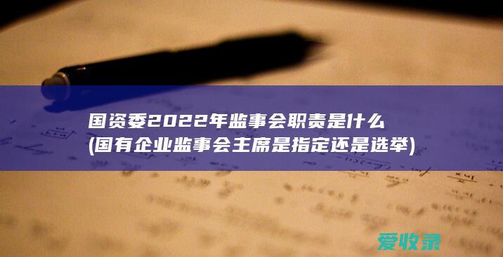 国资委2022年监事会职责是什么(国有企业监事会主席是指定还是选举)