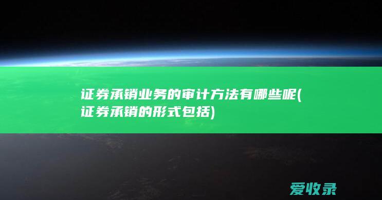 证券承销业务的审计方法有哪些呢(证券承销的形式包括)