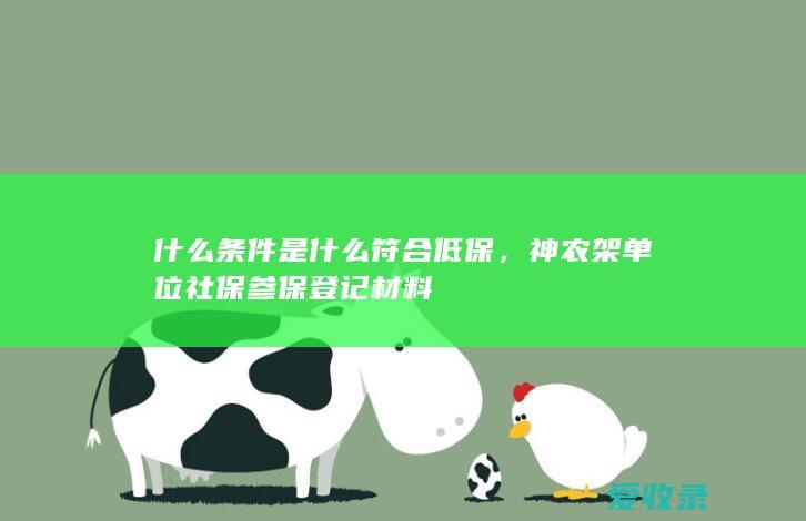 什么条件是什么符合低保，神农架单位社保参保登记材料