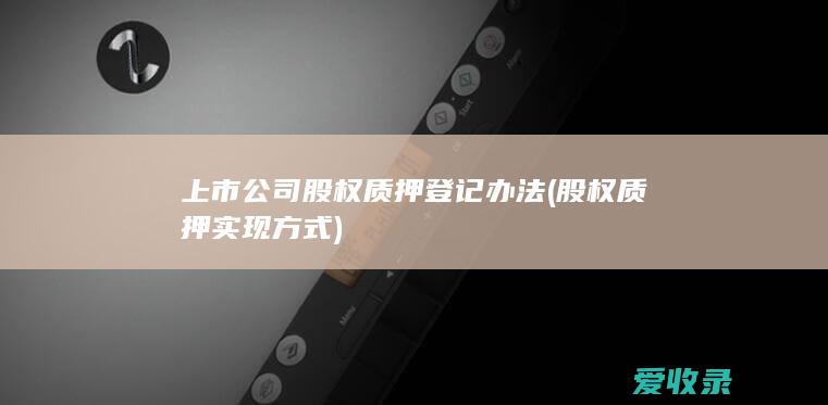 上市公司股权质押登记办法(股权质押实现方式)