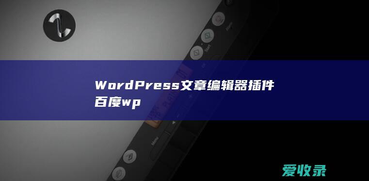 WordPress文章编辑器插件百度wp