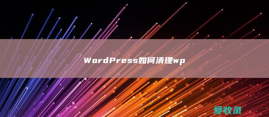 WordPress如何清理wp