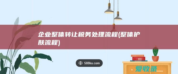 企业整体转让税务处理流程(整体护肤流程)