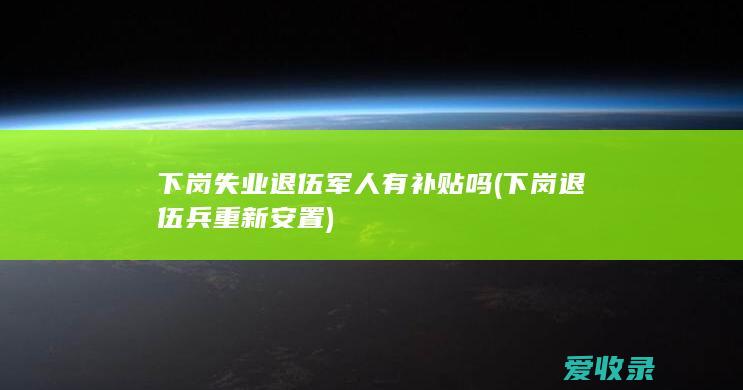 下岗失业退伍军人有补贴吗(下岗退伍兵重新安置)